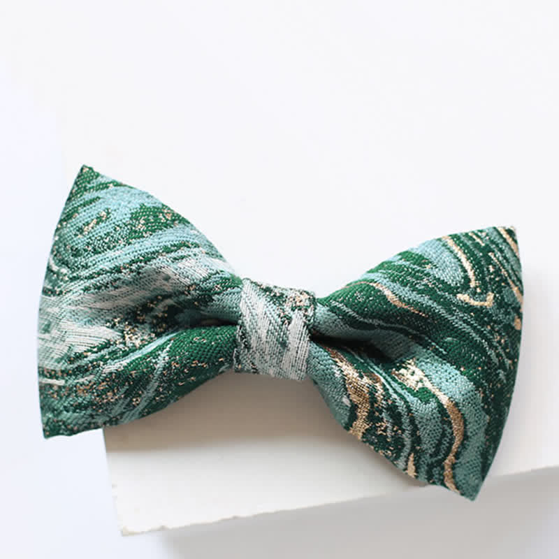 Papillon da uomo con accenti dorati e verde mare chiaro per matrimonio - image 2