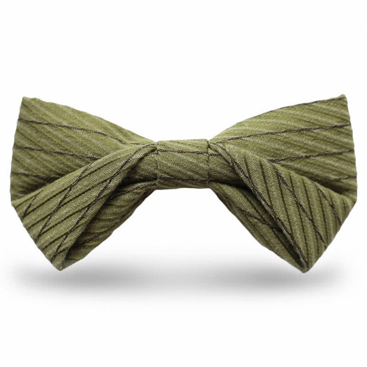 Papillon da sposa in twill della serie verde da uomo - Verde scuro - Stile n. 3 - image 6