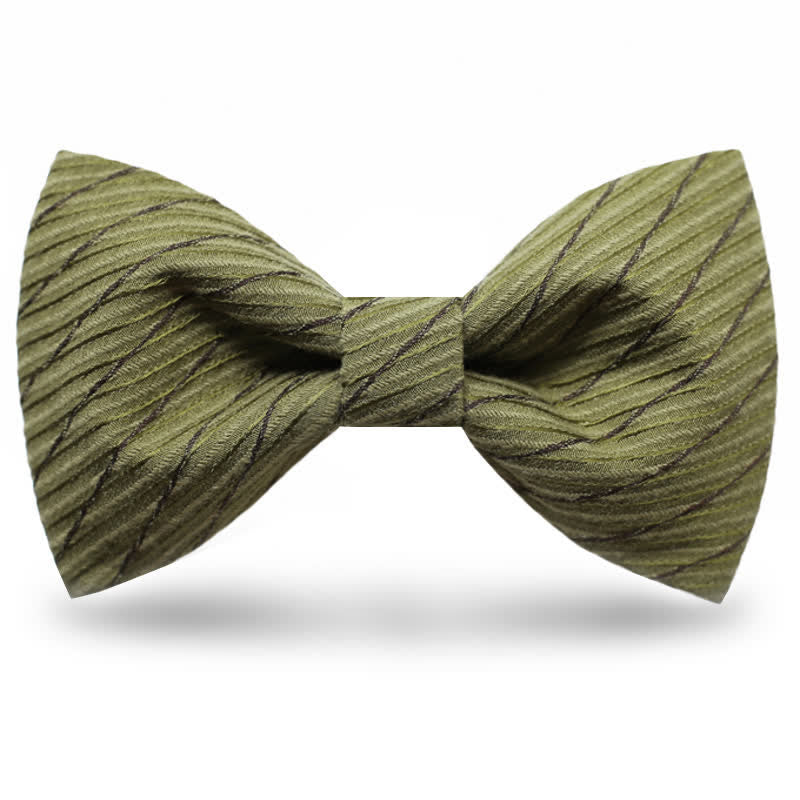 Papillon da sposa in twill della serie verde da uomo - Verde scuro - Stile n. 1 - image 2