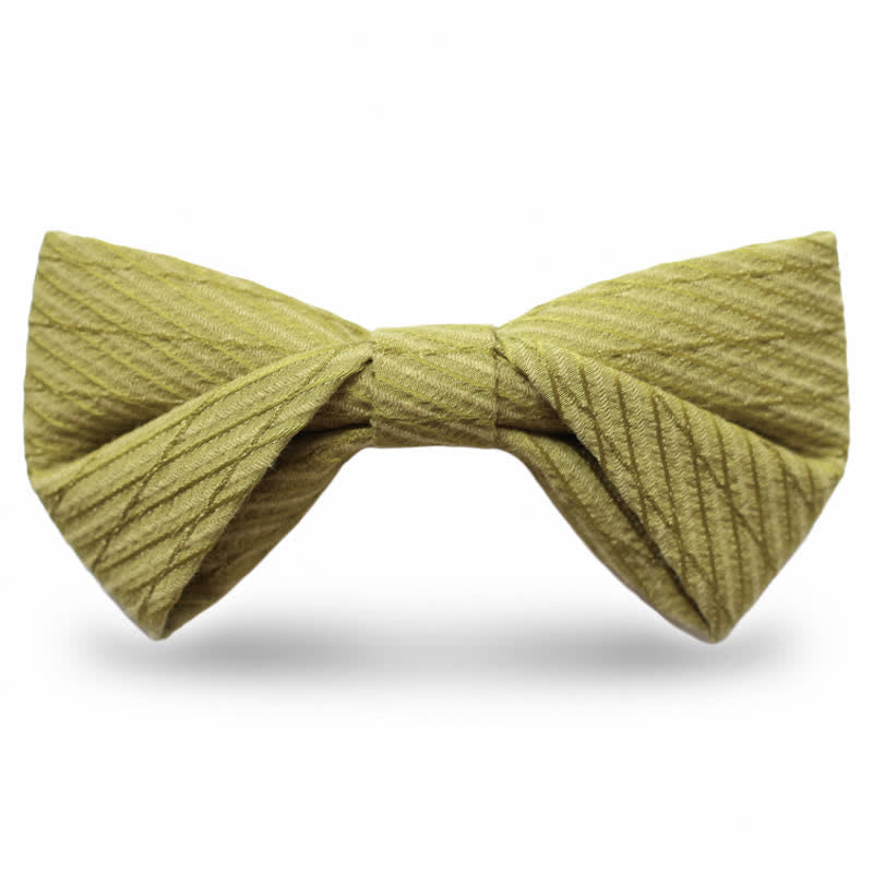 Papillon da sposa in twill della serie verde da uomo - Giallo Verde - Stile n. 3 - image 12