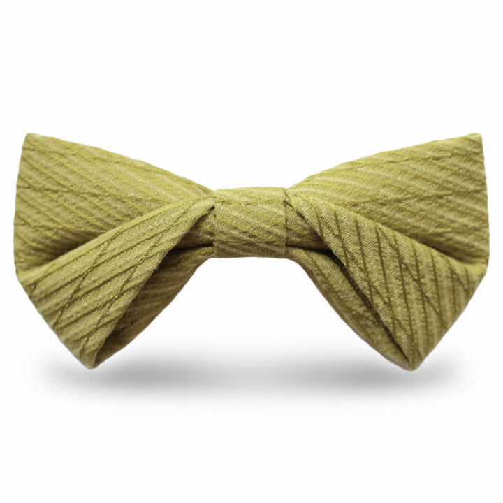 Papillon da sposa in twill della serie verde da uomo - Giallo Verde - Stile n. 3 - image 12