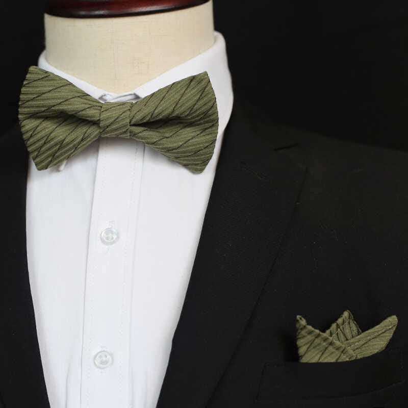 Papillon da sposa in twill della serie verde da uomo - image 1