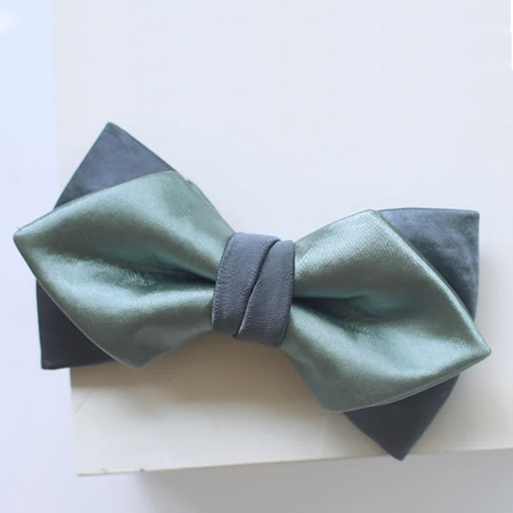 Papillon doppio strato grigio-blu verde pallido da uomo - image 6