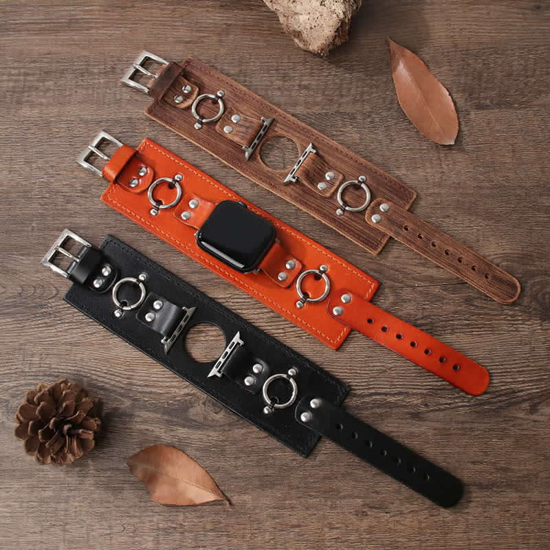 Cinturino per smartwatch Ring Decor in vera pelle - image 0