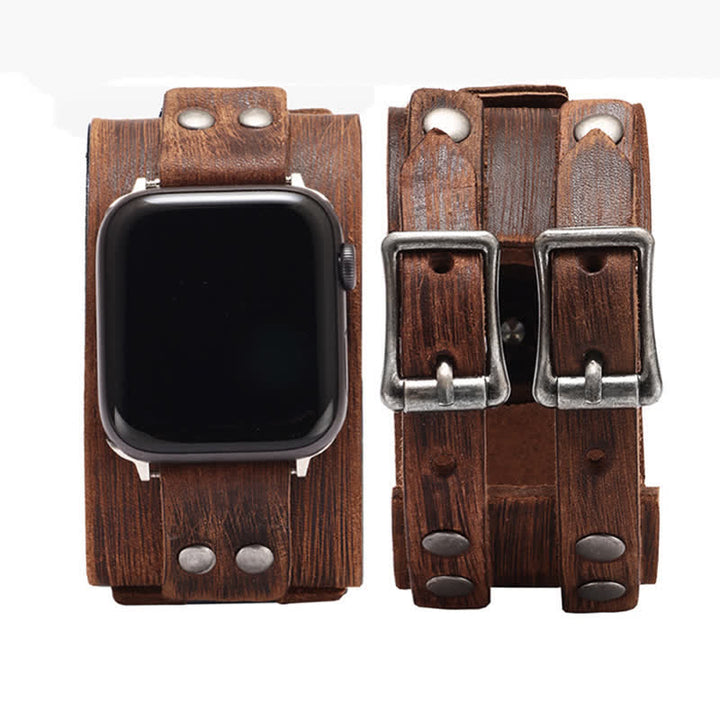 Elegante cinturino doppio in vera pelle per orologio - image 4