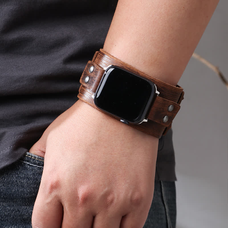 Elegante cinturino doppio in vera pelle per orologio - image 1