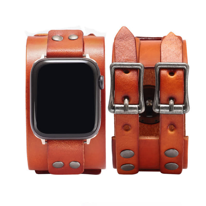 Elegante cinturino doppio in vera pelle per orologio - image 11