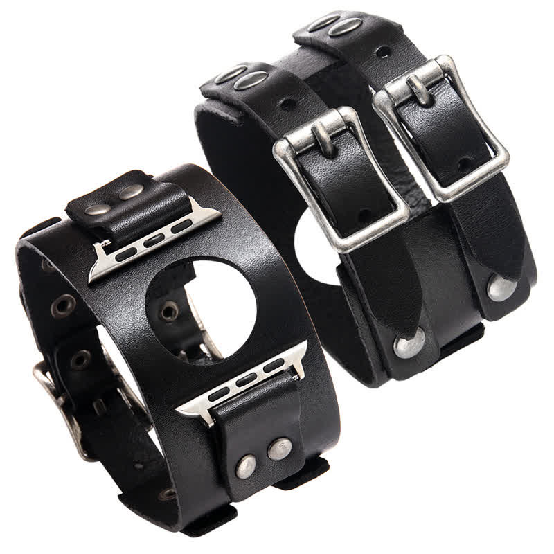 Elegante cinturino doppio in vera pelle per orologio - image 7