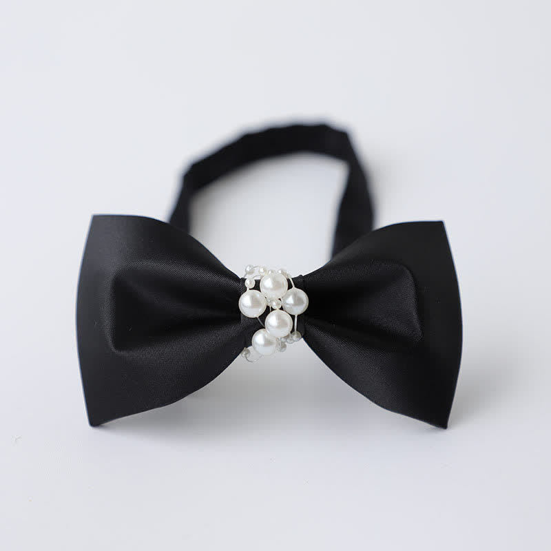 Papillon da sposa nero perlato da uomo con temperamento - Stile n. 3 - image 4