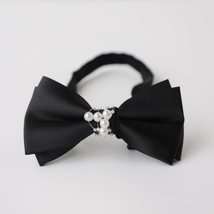 Papillon da sposa nero perlato da uomo con temperamento - Stile n. 1 - image 2