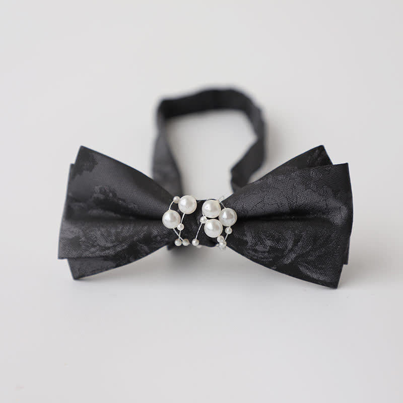 Papillon da sposa nero perlato da uomo con temperamento - Stile n. 7 - image 11
