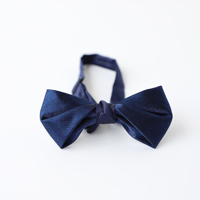 Papillon da uomo blu navy tinta unita - Stile n. 4 - image 11