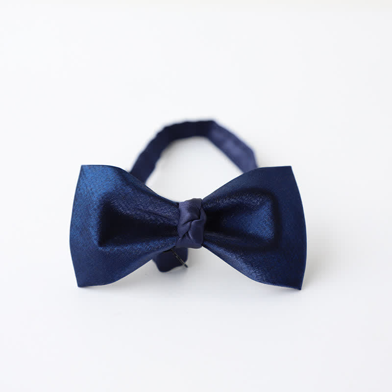 Papillon da uomo blu navy tinta unita - Stile n. 2 - image 7