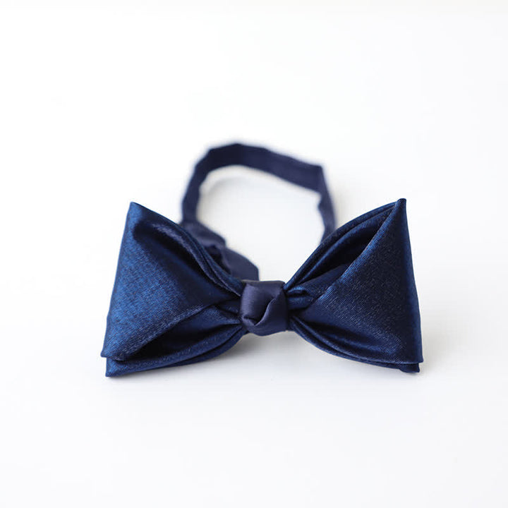 Papillon da uomo blu navy tinta unita - Stile n. 3 - image 9