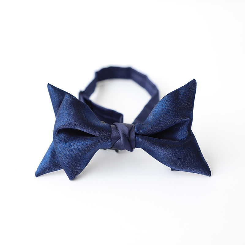 Papillon da uomo blu navy tinta unita - Stile n. 5 - image 13
