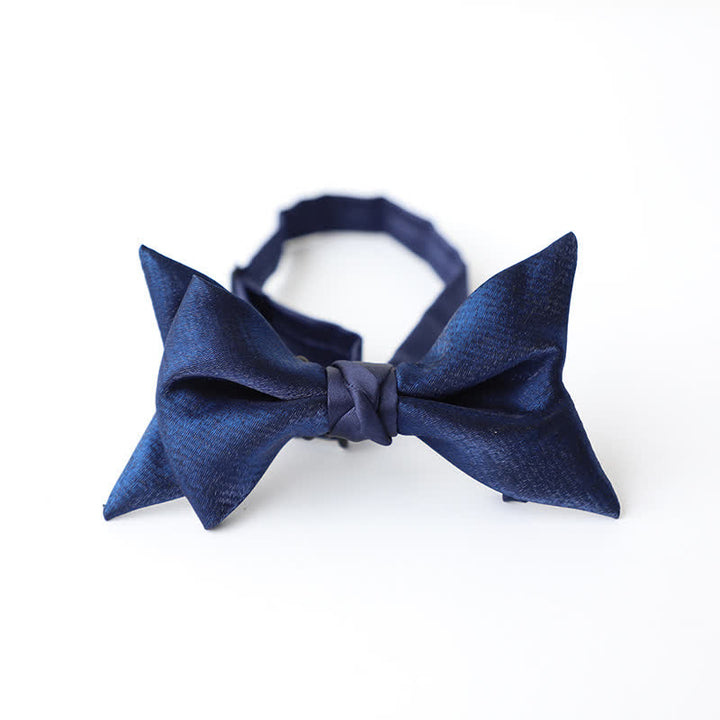 Papillon da uomo blu navy tinta unita - Stile n. 5 - image 13
