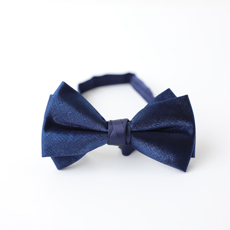 Papillon da uomo blu navy tinta unita - Stile n. 1 - image 2