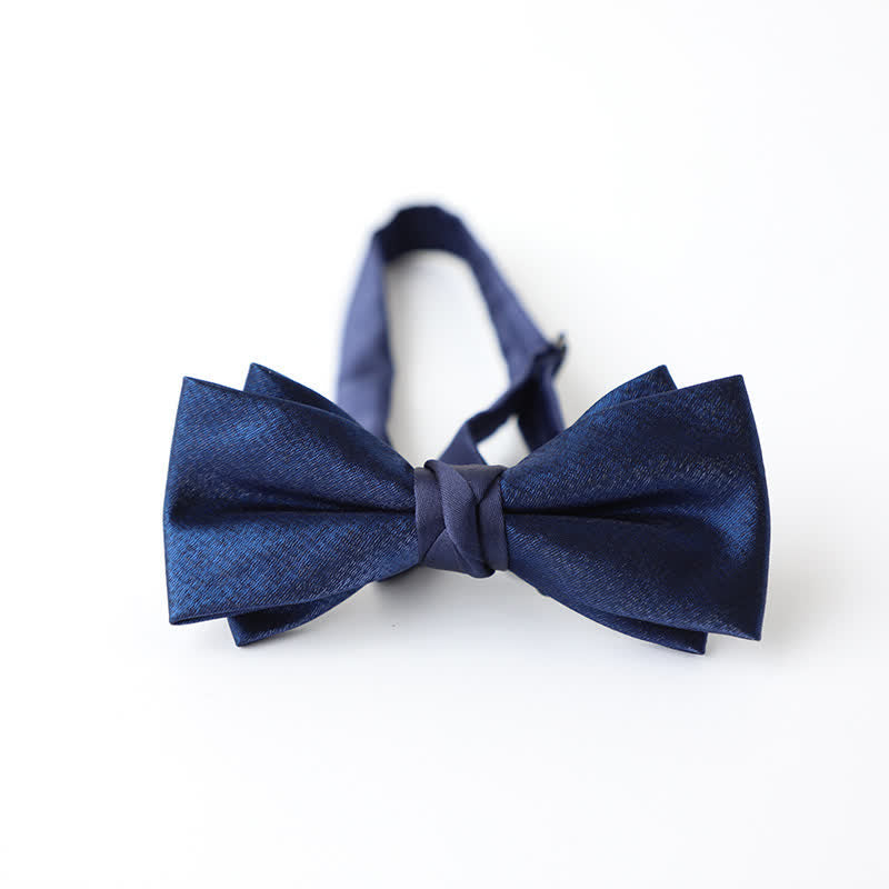Papillon da uomo blu navy tinta unita - Stile n. 6 - image 15