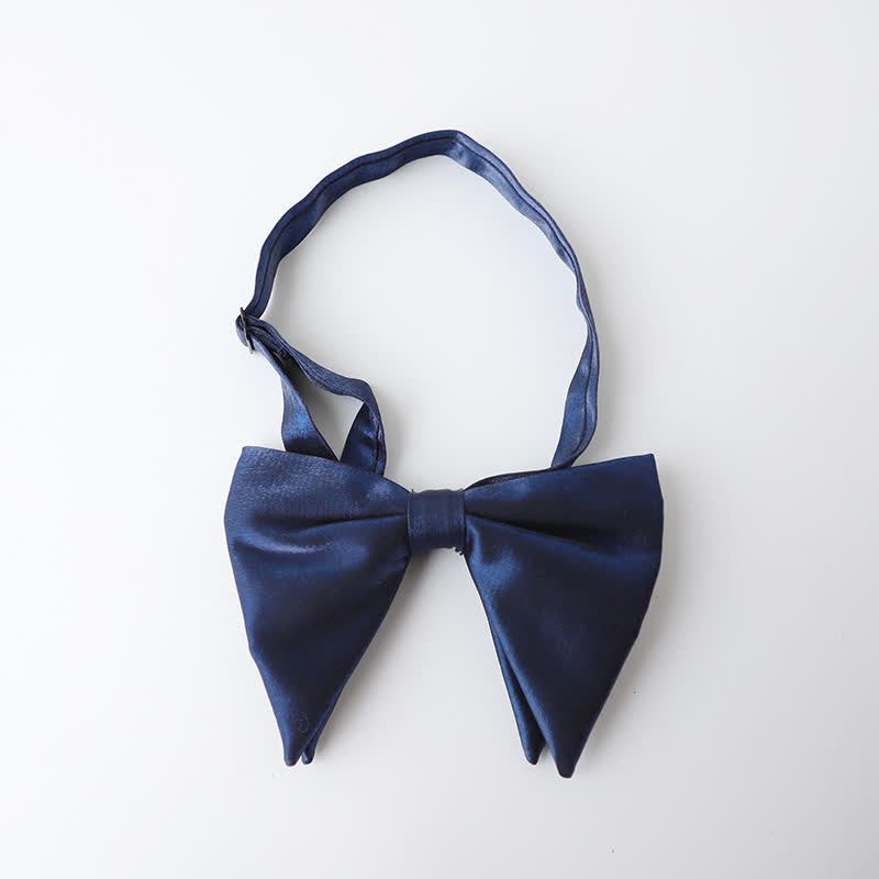 Papillon da uomo blu navy tinta unita - Stile n. 7 - image 17