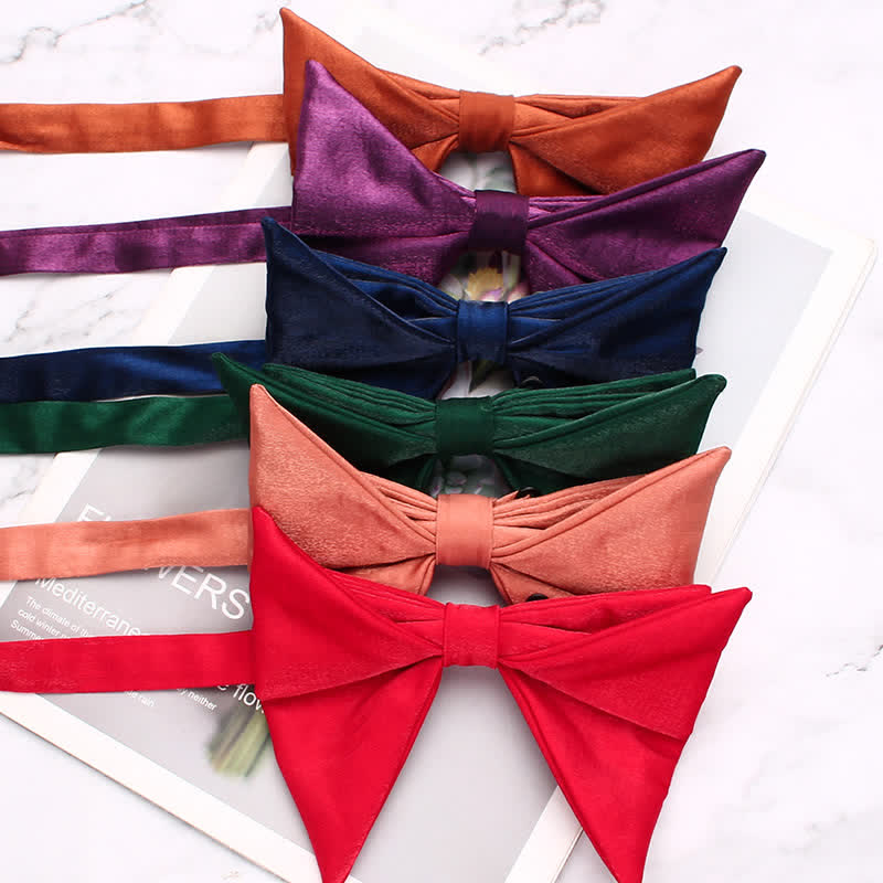 Papillon a punta oversize con design piegato lucido da uomo - image 0