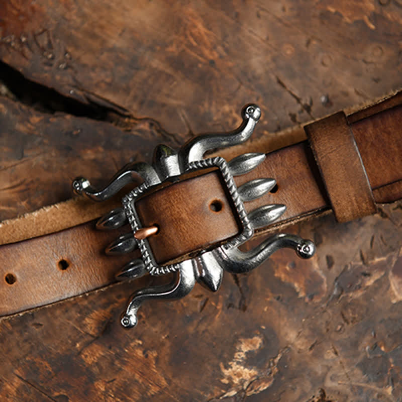 Cintura in pelle con fibbia a forma di polpo, alla moda e punk da uomo - image 5