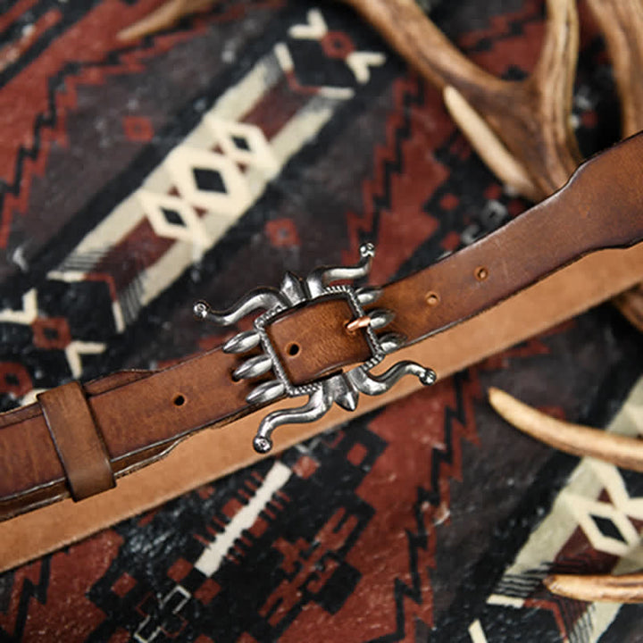 Cintura in pelle con fibbia a forma di polpo, alla moda e punk da uomo - image 7
