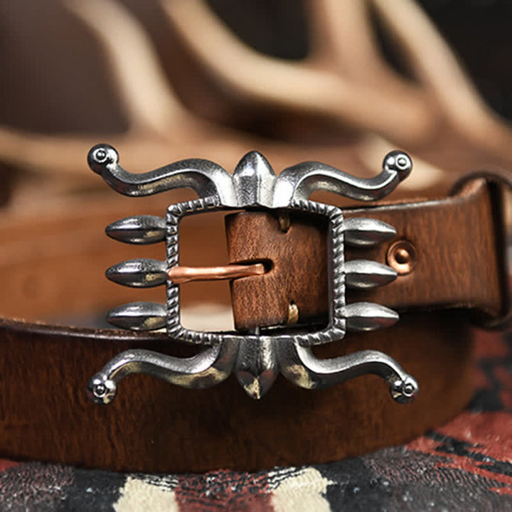Cintura in pelle con fibbia a forma di polpo, alla moda e punk da uomo - image 3