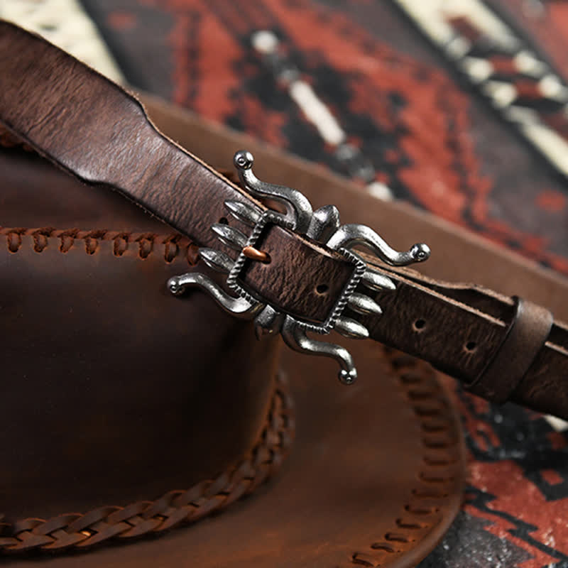 Cintura in pelle con fibbia a forma di polpo, alla moda e punk da uomo - image 15