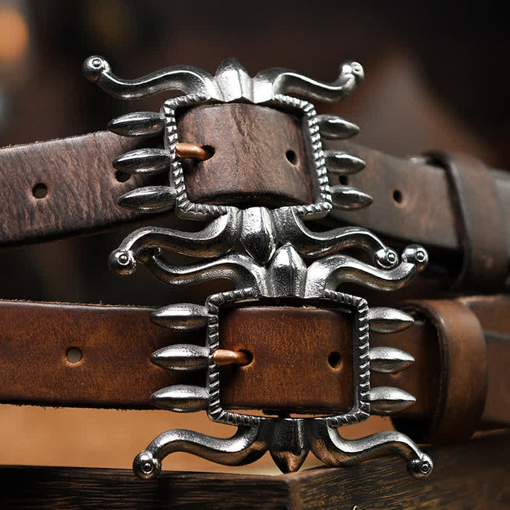 Cintura in pelle con fibbia a forma di polpo, alla moda e punk da uomo - image 8