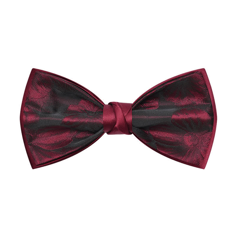 Papillon da uomo con motivo floreale bordeaux per matrimonio - Stile n. 2 - image 1
