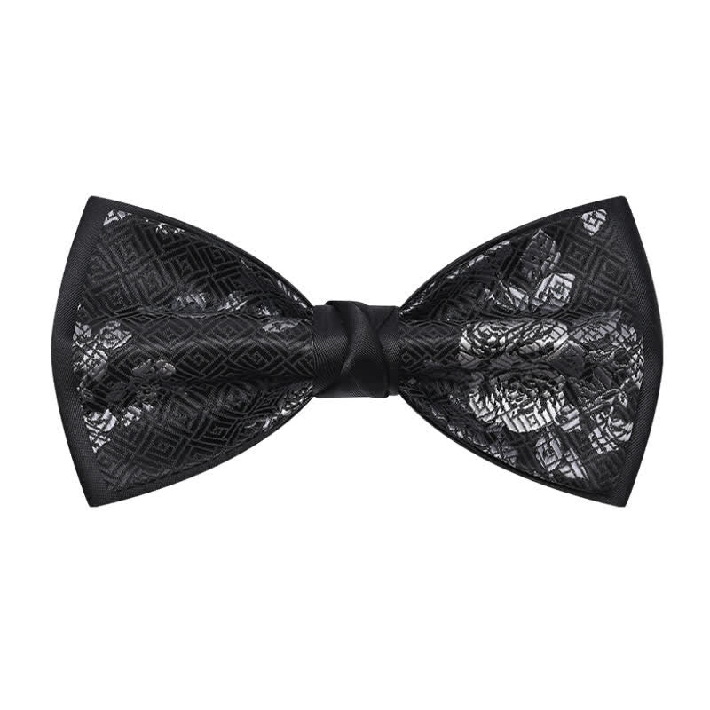 Papillon da uomo con motivo a quadri "Charming Blossom" - Nero - image 1