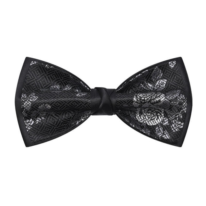 Papillon da uomo con motivo a quadri "Charming Blossom" - Nero - image 1