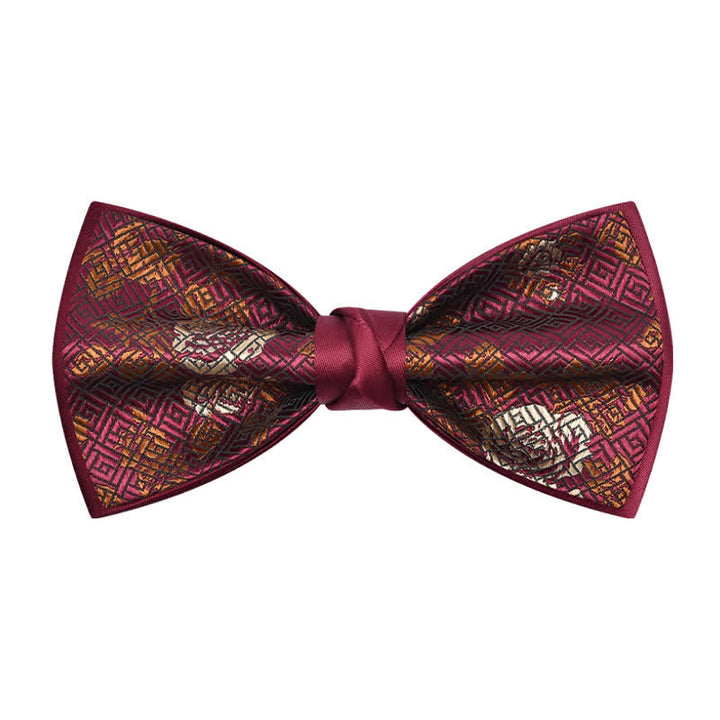 Papillon da uomo con motivo a quadri "Charming Blossom" - Rosso - image 0