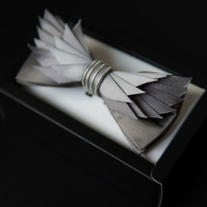 Papillon da uomo a forma di ali realistiche in argento e grigio - Argento e grigio - image 0