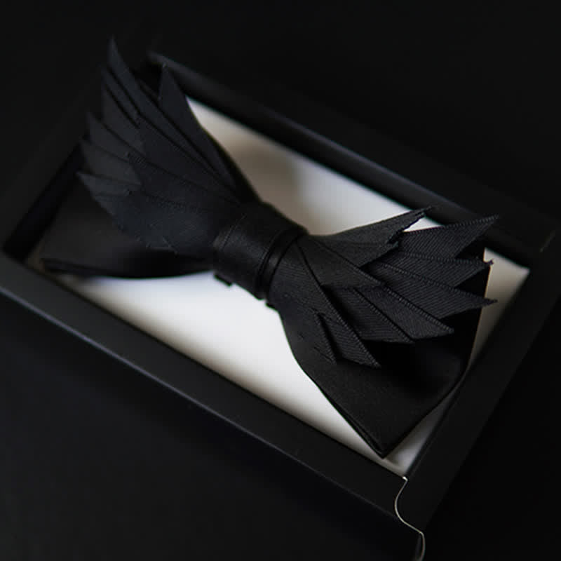 Papillon a forma di ali a strati tutto nero da uomo - Tutto nero - image 0