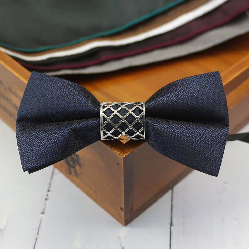 Papillon da uomo classico con anima in metallo argentato per matrimonio - Marina Militare - image 7
