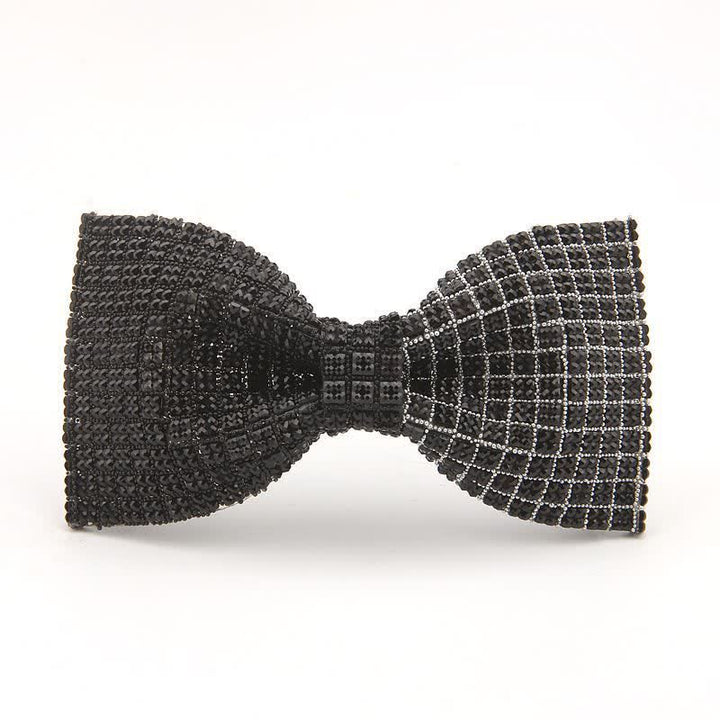 Papillon da uomo con strass in resina colorata lucida - Nero - image 4