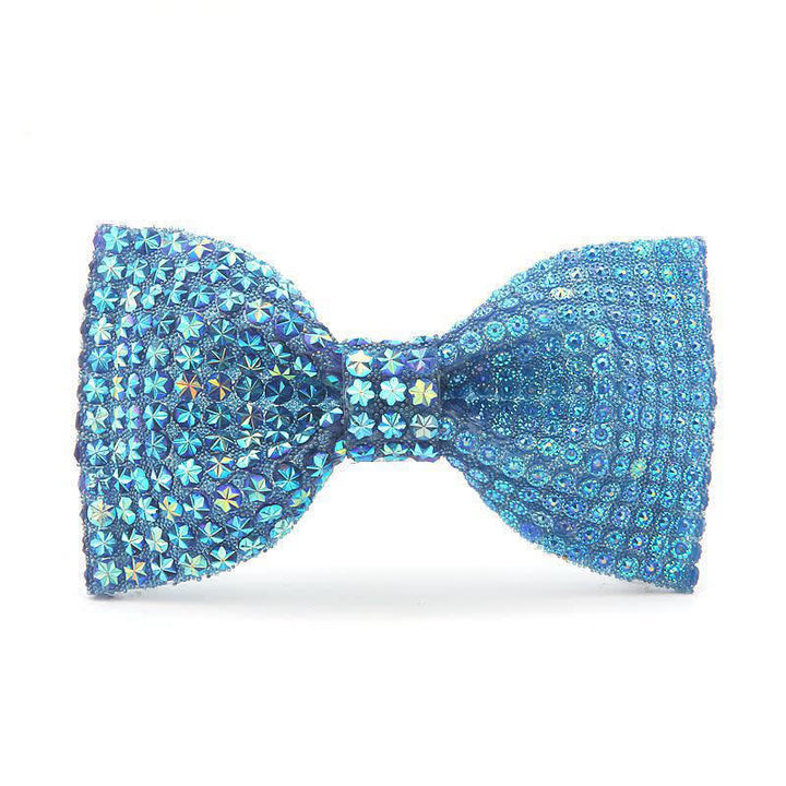 Papillon da uomo con strass in resina colorata lucida - Blu - image 7