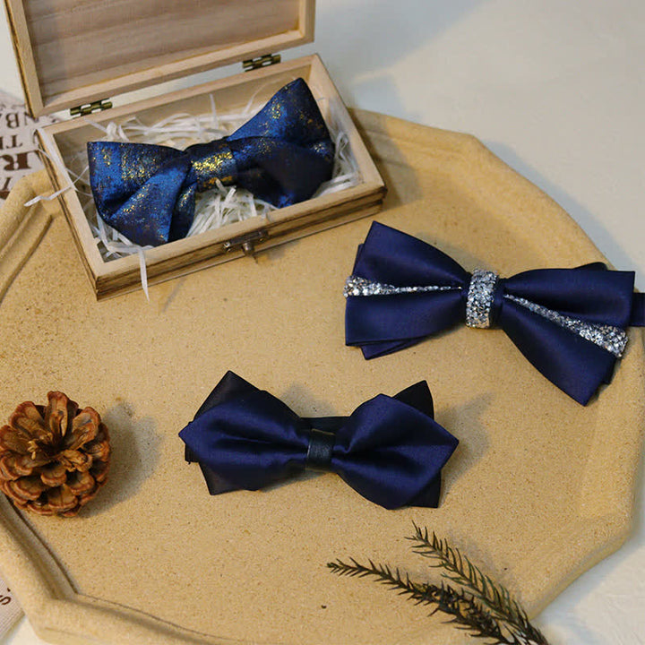 Set di papillon blu navy con strass Royal Gentlemanlike - Pacchetto Set - image 0