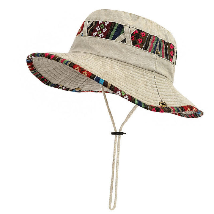 Cappello unisex Boho geometrico floreale - Beige - Regolabile (21 1/4"-22 7/8") - image 8