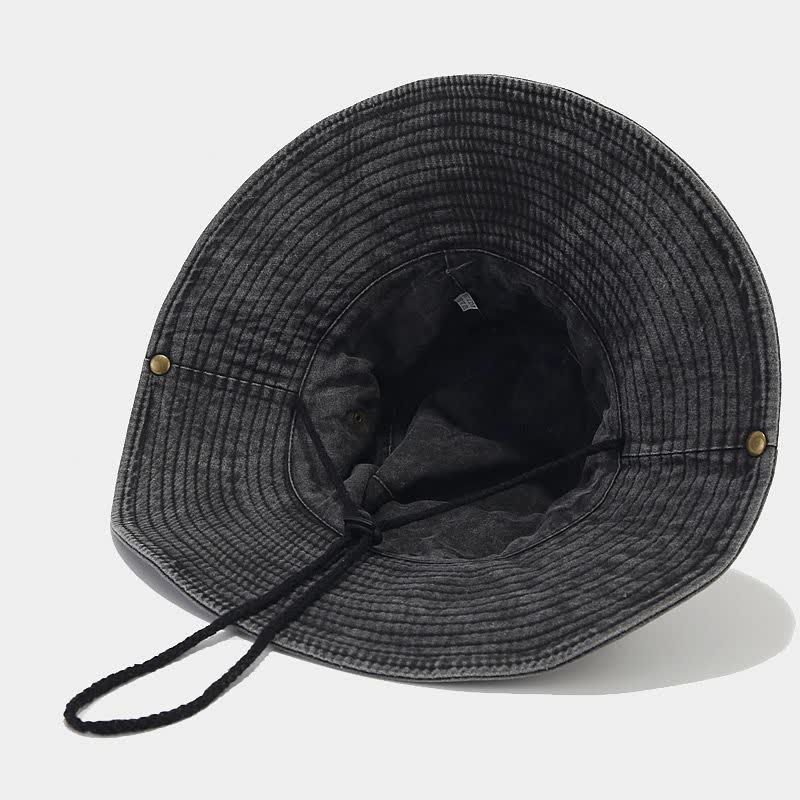 Cappello da pescatore unisex con toppa in denim e protezione solare - image 2