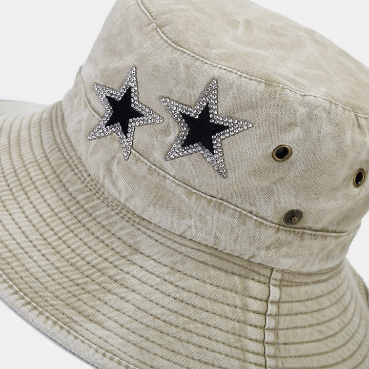 Cappello da cowboy unisex con stella e strass - image 8
