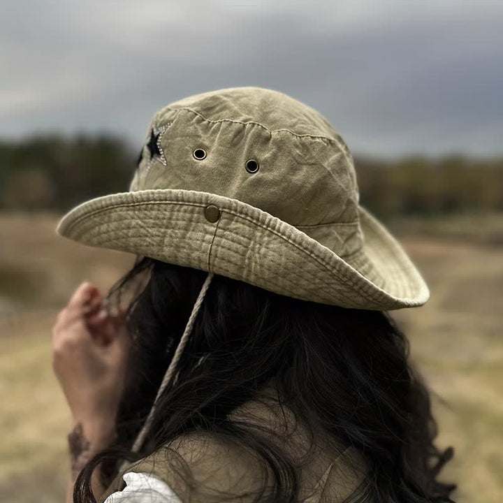 Cappello da cowboy unisex con stella e strass - image 1