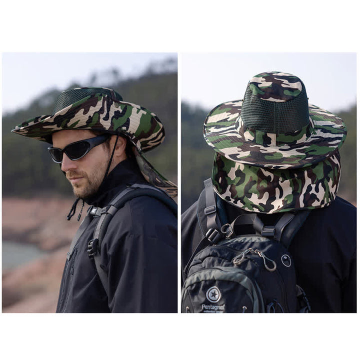 Cappello da pescatore con design a rete mimetica da uomo - image 15