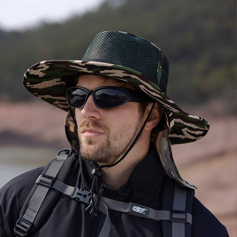 Cappello da pescatore con design a rete mimetica da uomo - image 14