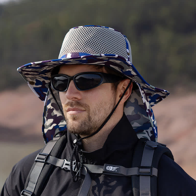 Cappello da pescatore con design a rete mimetica da uomo - image 17