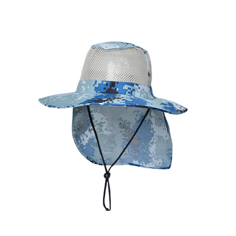 Cappello da pescatore con design a rete mimetica da uomo - Azzurro cielo - L (23 1/4"-23 5/8") - image 9