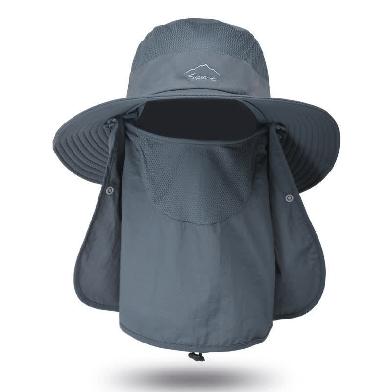 Cappello da trekking con mascherina staccabile da uomo - Grigio scuro - Regolabile (22"-24 1/2") - image 18