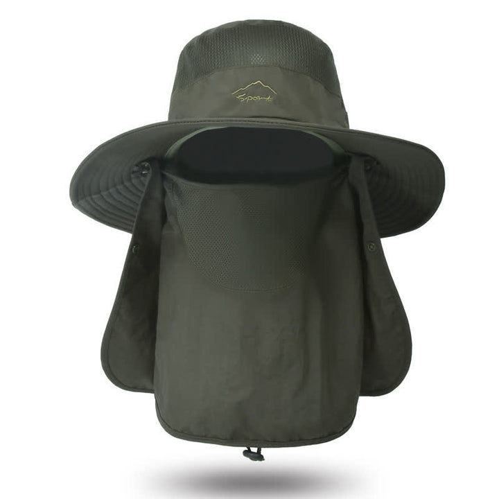 Cappello da trekking con mascherina staccabile da uomo - Verde militare - Regolabile (22"-24 1/2") - image 20