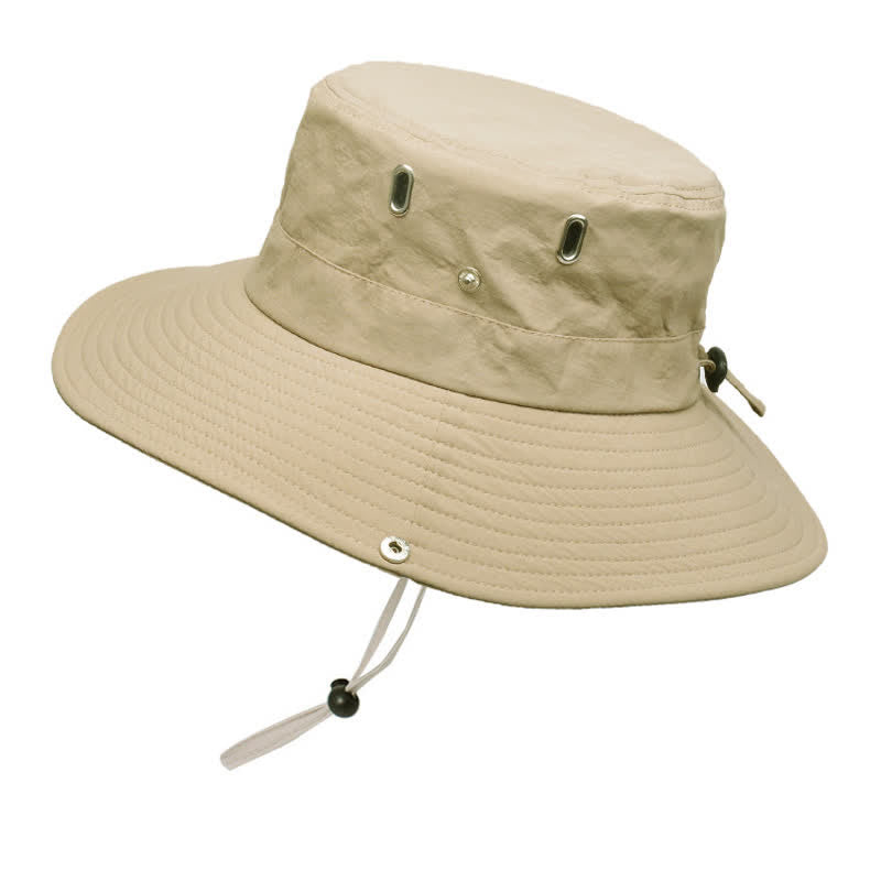Cappello da pescatore da alpinismo con tesa larga e parasole da uomo - Beige - Misura M (22"-22 7/8") - image 9